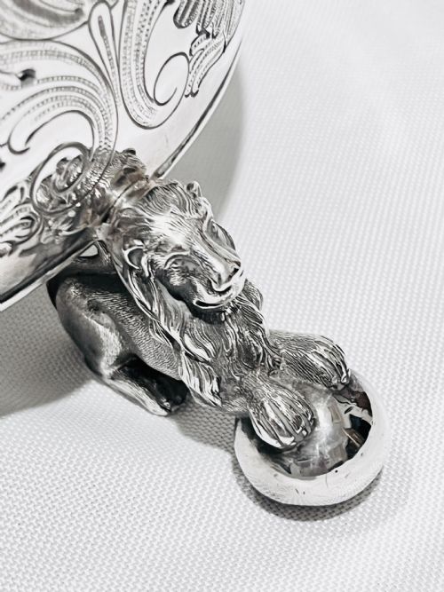 LARGE ANTIQUE SILVER PLATED PEG TANKARD C1880 BY THOMAS BRADBURY SONS - ADDITIONAL PHOTO 2