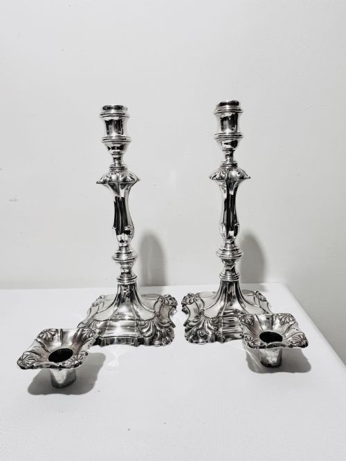 ANTIQUE SILVER PLATED CANDLESTICKS BY WILLIAM HUTTON SONS C1880 - ADDITIONAL PHOTO 3