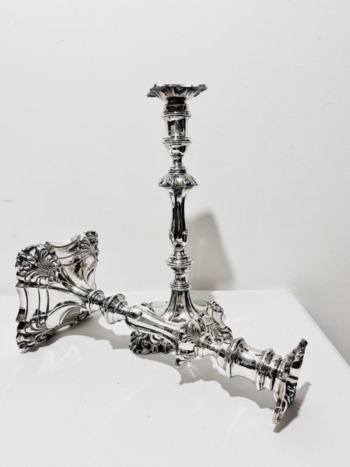 ANTIQUE SILVER PLATED CANDLESTICKS BY WILLIAM HUTTON SONS C1880 - ADDITIONAL PHOTO 4