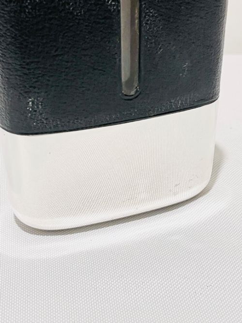 ANTIQUE SILVER PLATED LEATHER BOUND HIP FLASK C1900 BY JAMES DIXON SONS - ADDITIONAL PHOTO 2
