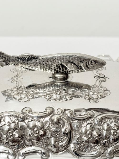 ANTIQUE SILVER PLATED SARDINE DISH C1880 - ADDITIONAL PHOTO 1