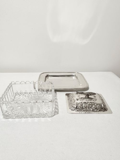 ANTIQUE SILVER PLATED SARDINE DISH C1880 - ADDITIONAL PHOTO 3