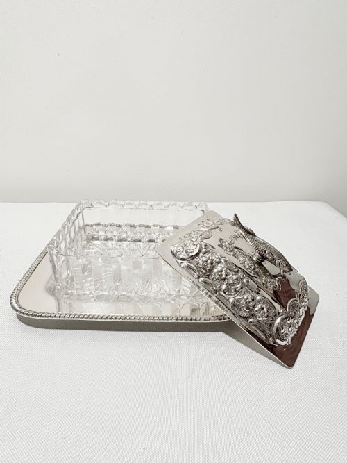 ANTIQUE SILVER PLATED SARDINE DISH C1880 - ADDITIONAL PHOTO 4
