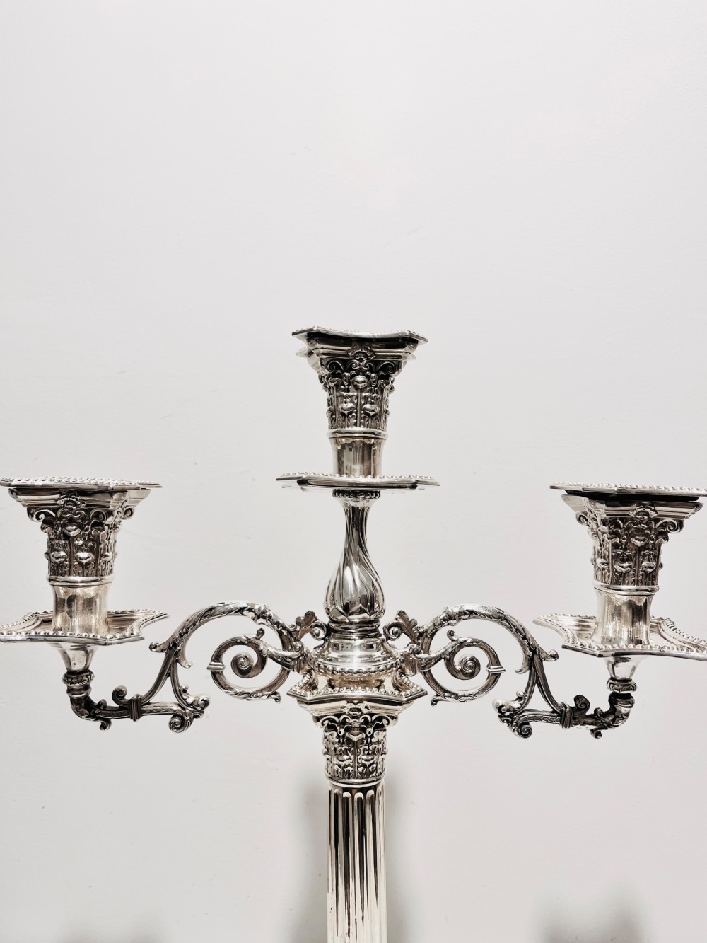 Pair of antique silver plated candelabra c1880 by F Green & Sons of Sheffield View II