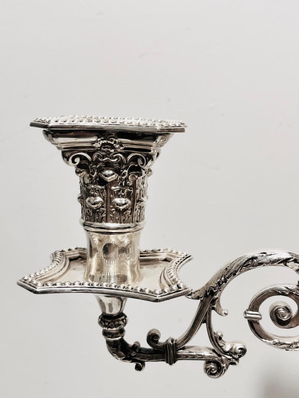 Pair of antique silver plated candelabra c1880 by F Green & Sons of Sheffield View III