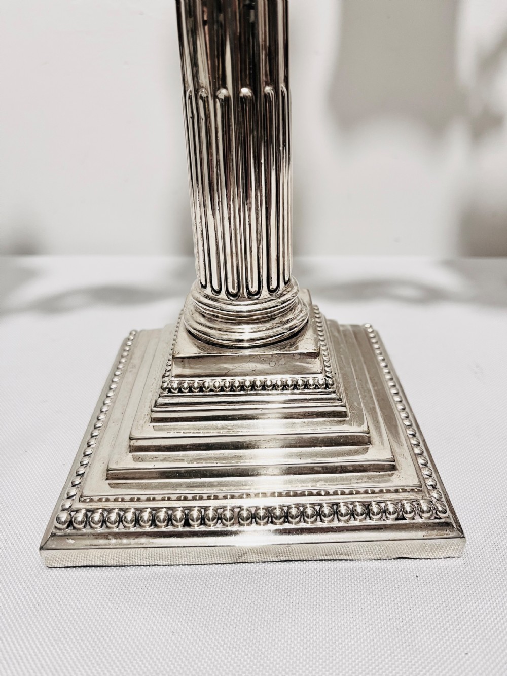 Pair of antique silver plated candelabra c1880 by F Green & Sons of Sheffield View V