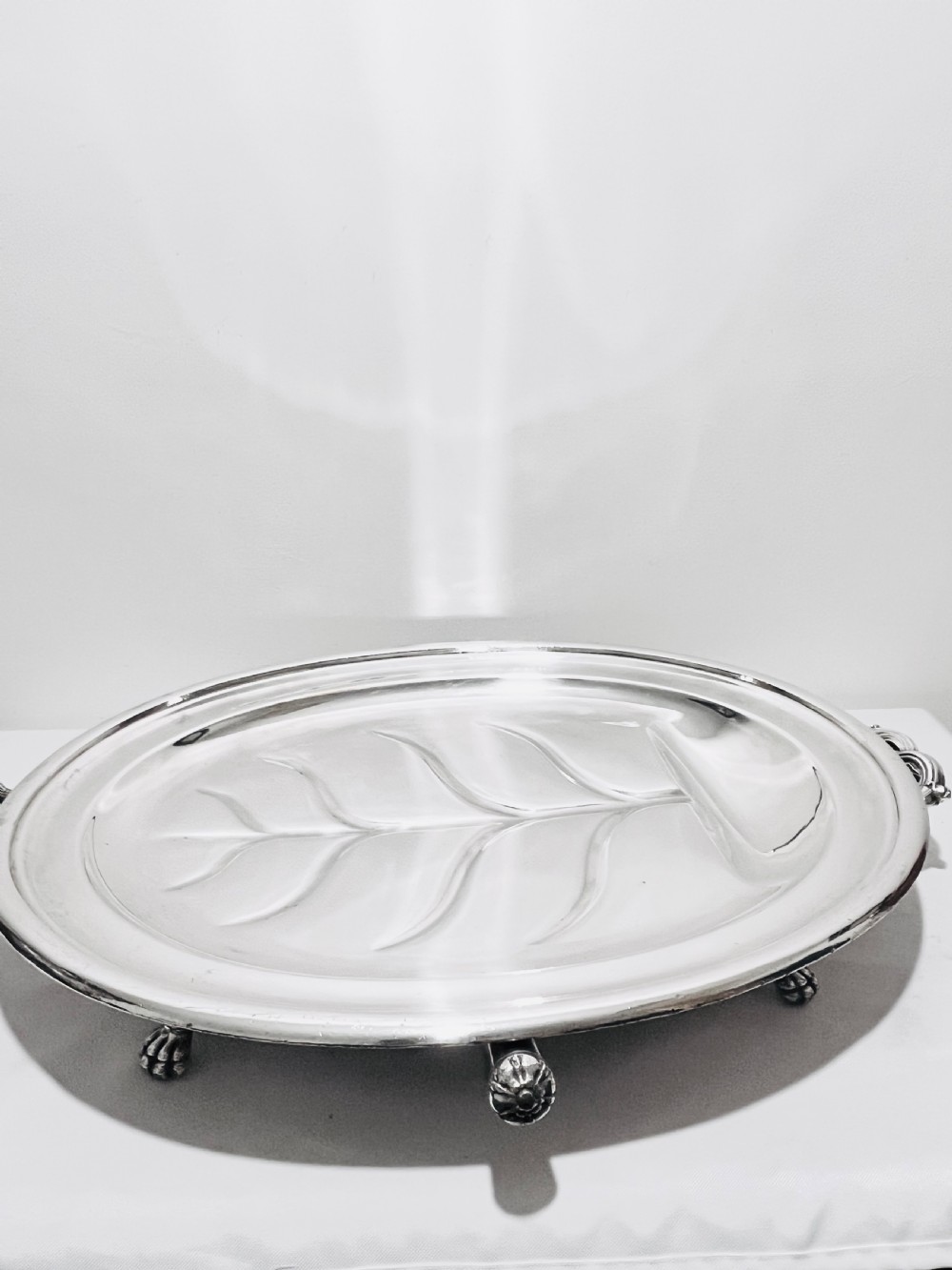 Old Sheffield silver plate meat dome cover on original well & tree warming base c1830 View IV