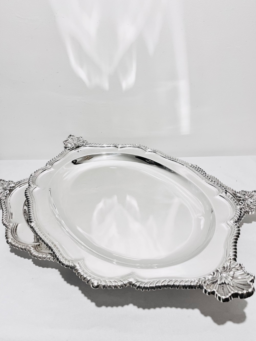 Victorian silver plated serving trays by Elkington & Co c1880