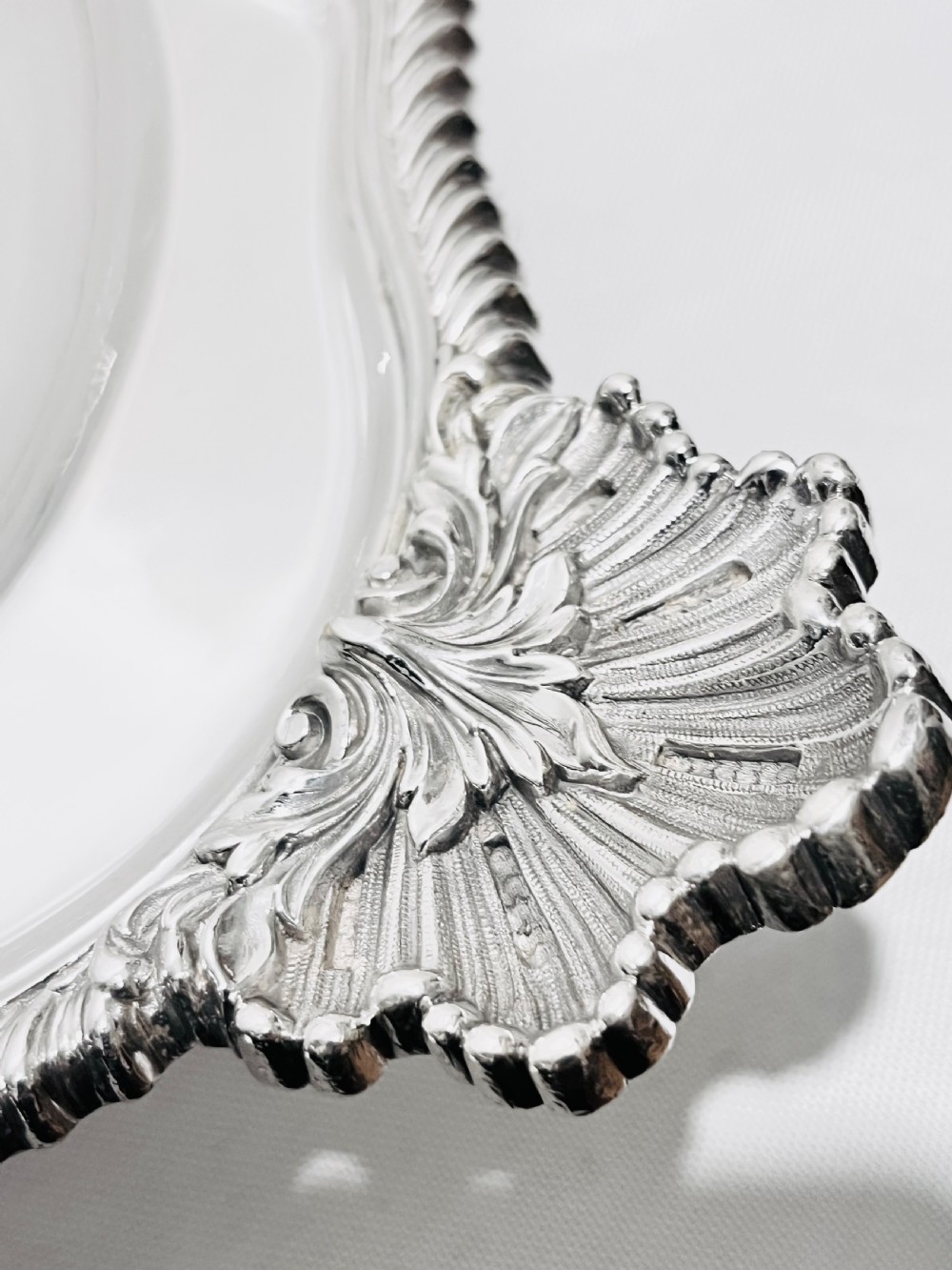 Victorian silver plated serving trays by Elkington & Co c1880 View V