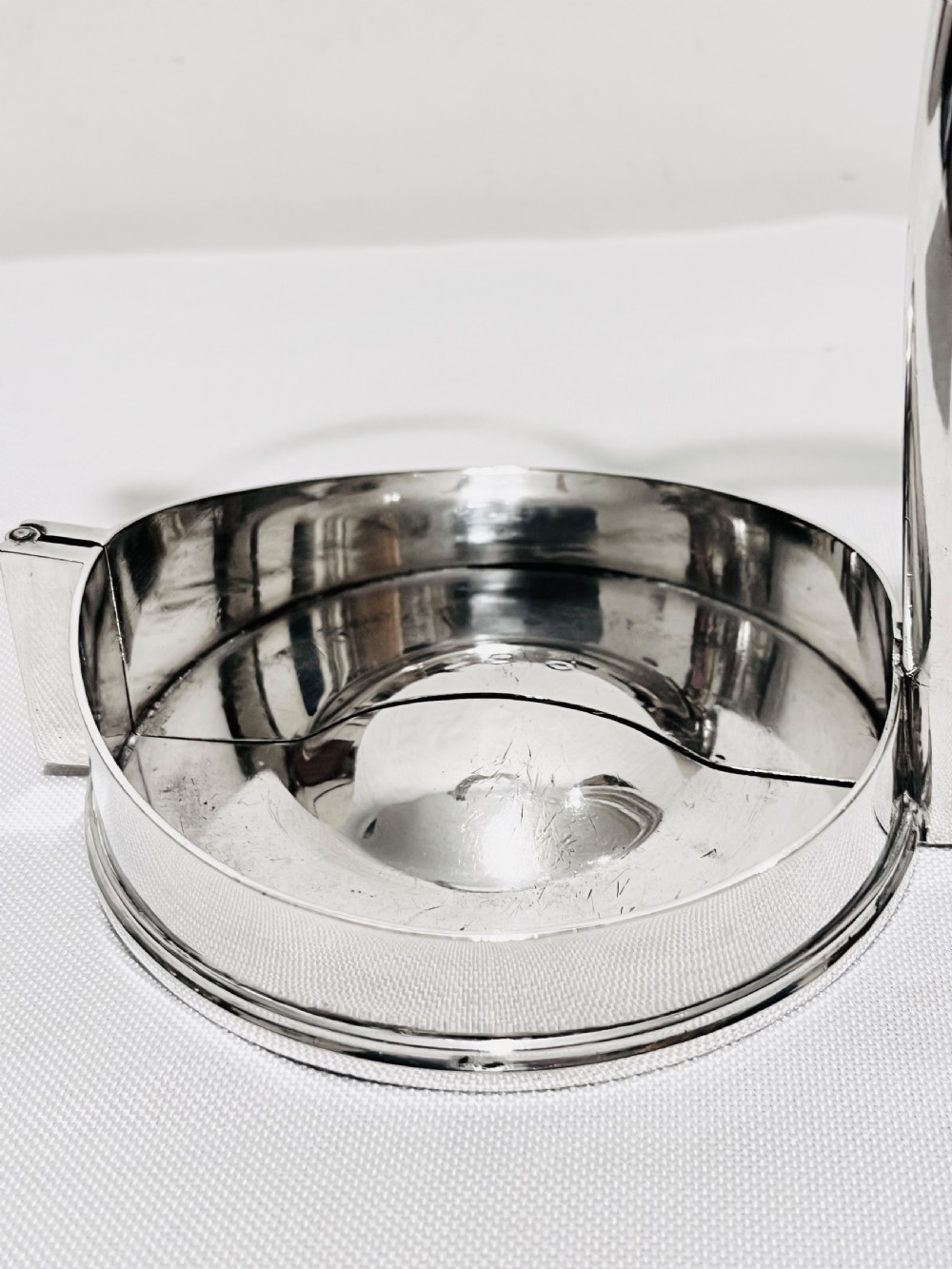 Antique silver plated wine or port bottle holder by Mappin & Webb c1910 View II