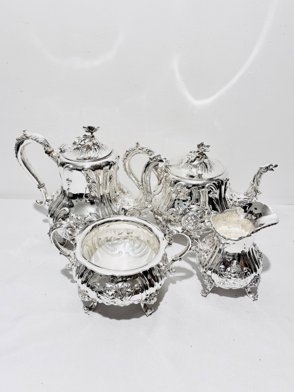Antique silver plated 4 piece tea & coffee set by Elkington & Company c1880