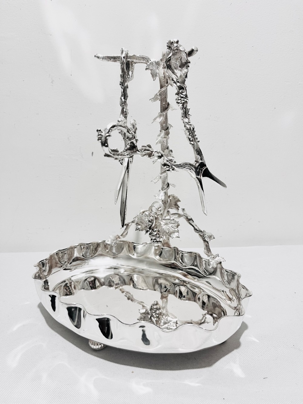 Antique silver plated grapes stand by Mappin & Webb c1880