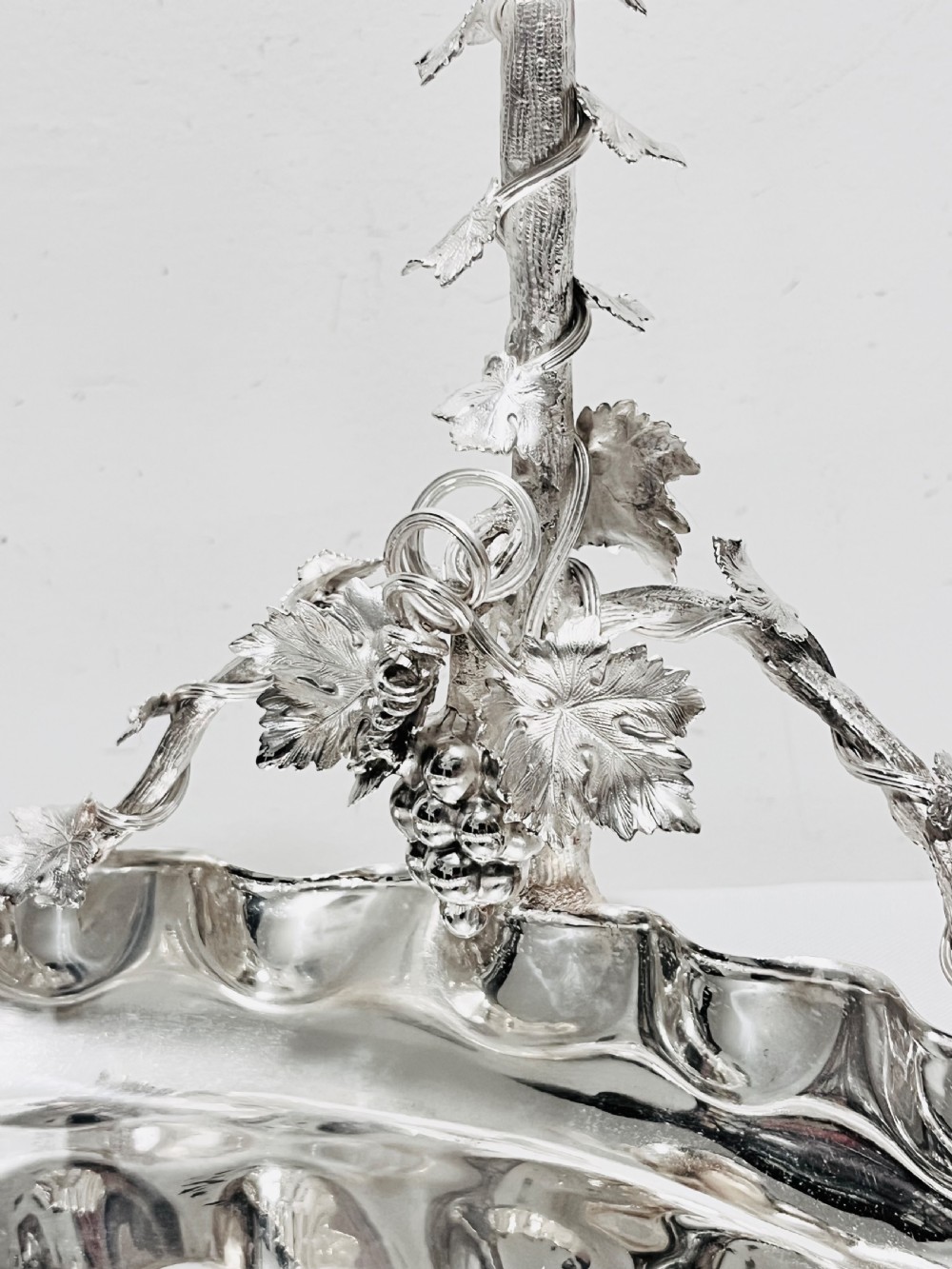 Antique silver plated grapes stand by Mappin & Webb c1880 View III