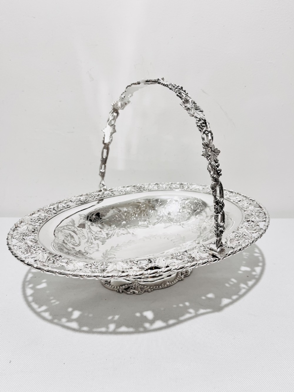 Antique silver plated basket by Martin Hall & Co c1880
