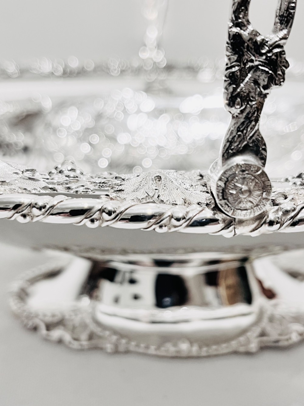 Antique silver plated basket by Martin Hall & Co c1880 View V