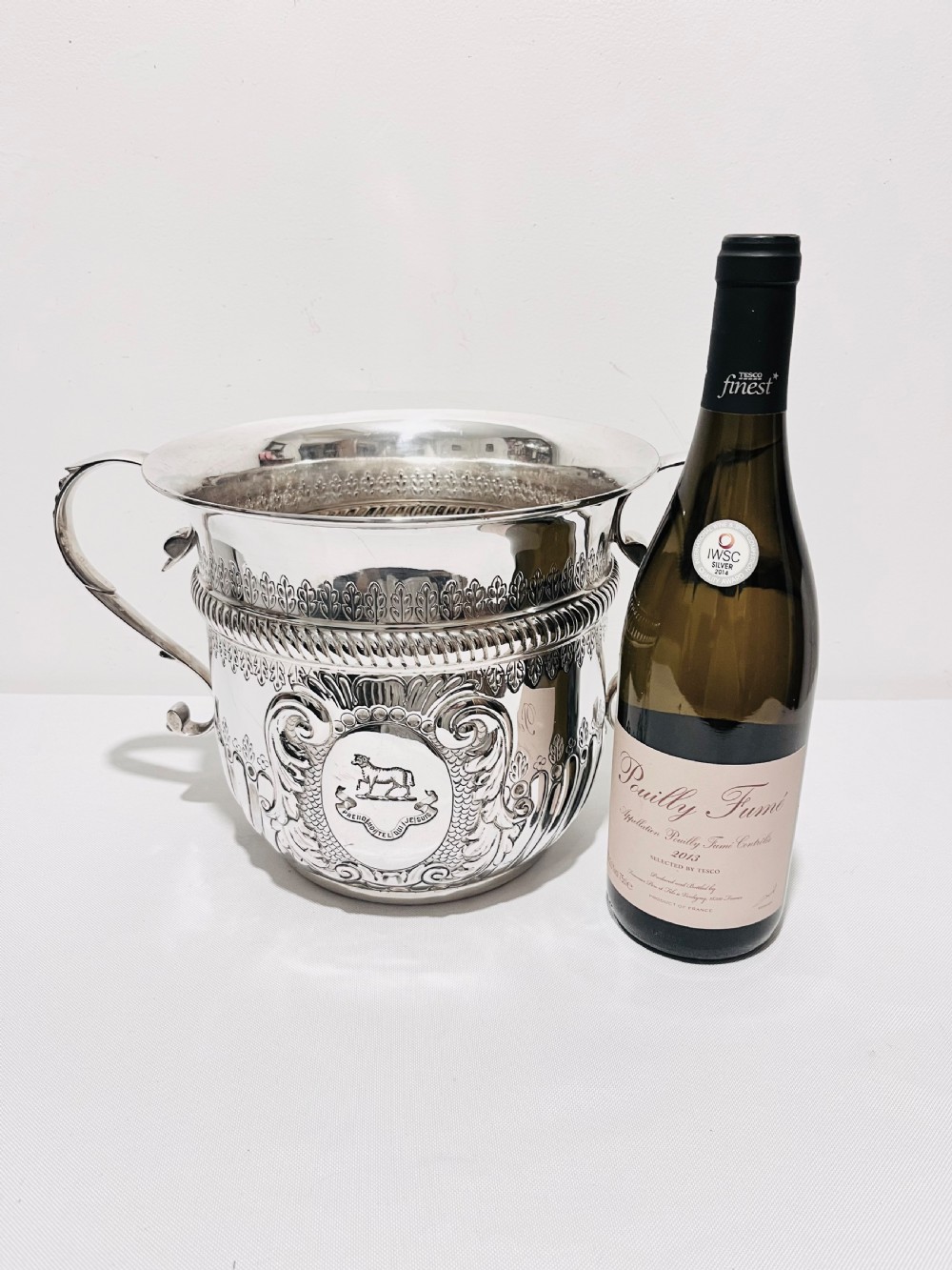 Novelty antique silver plated wine cooler by Elkington & Co c1880 View II