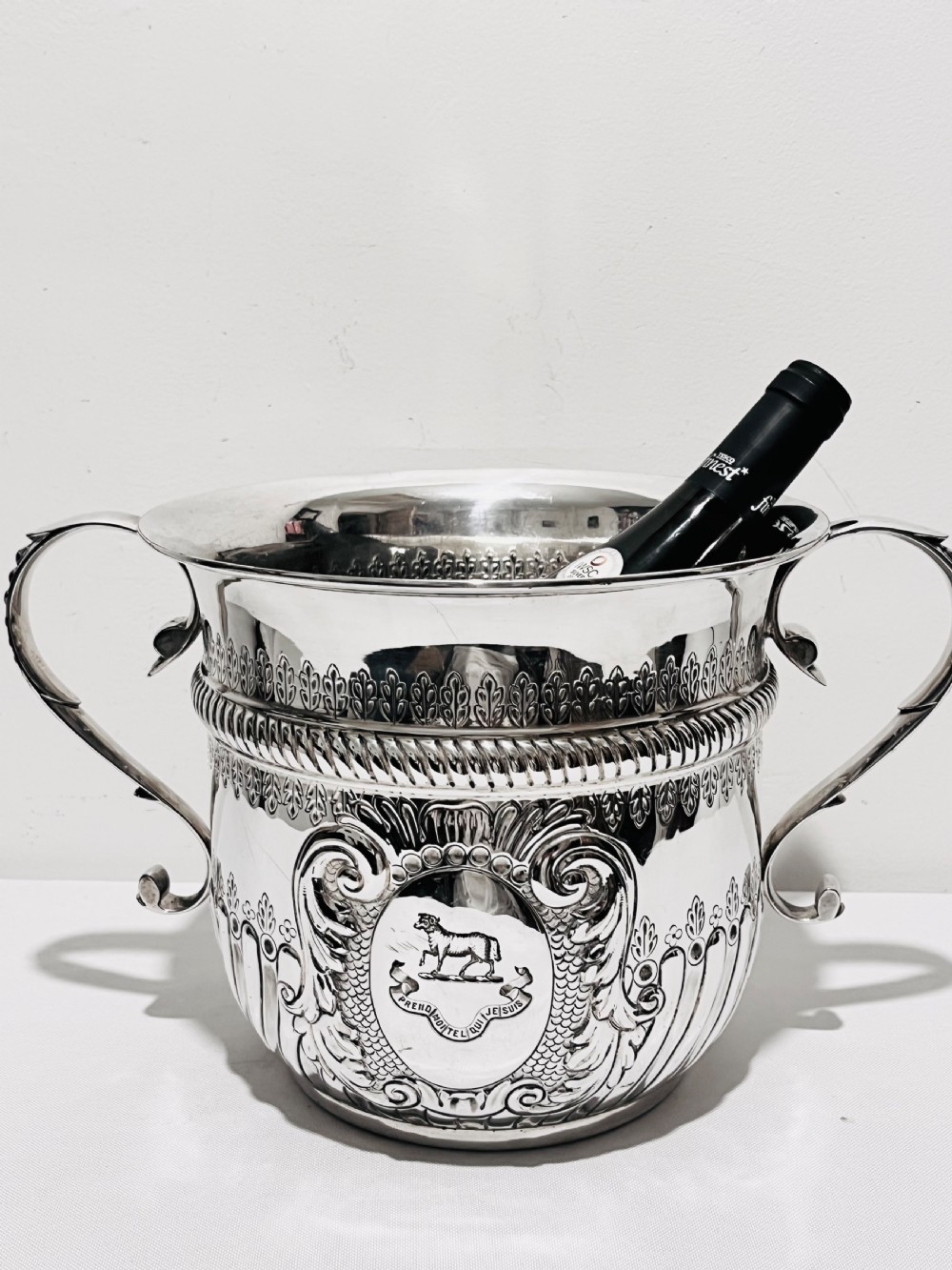 Novelty antique silver plated wine cooler by Elkington & Co c1880 View III