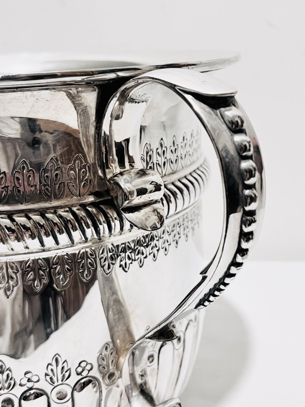 Novelty antique silver plated wine cooler by Elkington & Co c1880 View V