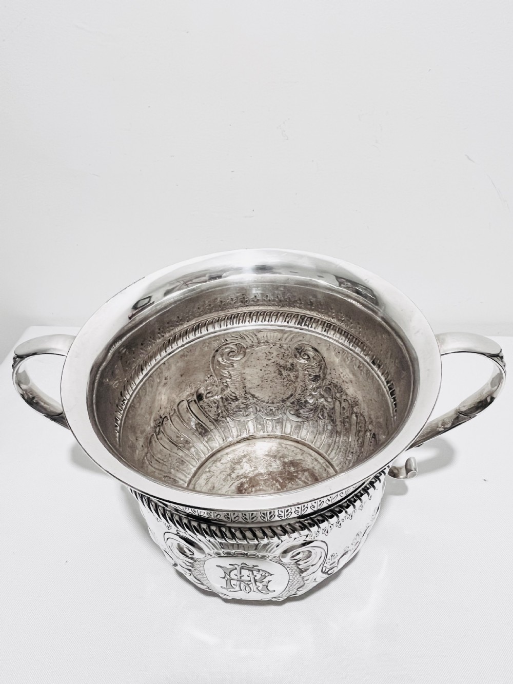 Novelty antique silver plated wine cooler by Elkington & Co c1880 View VII