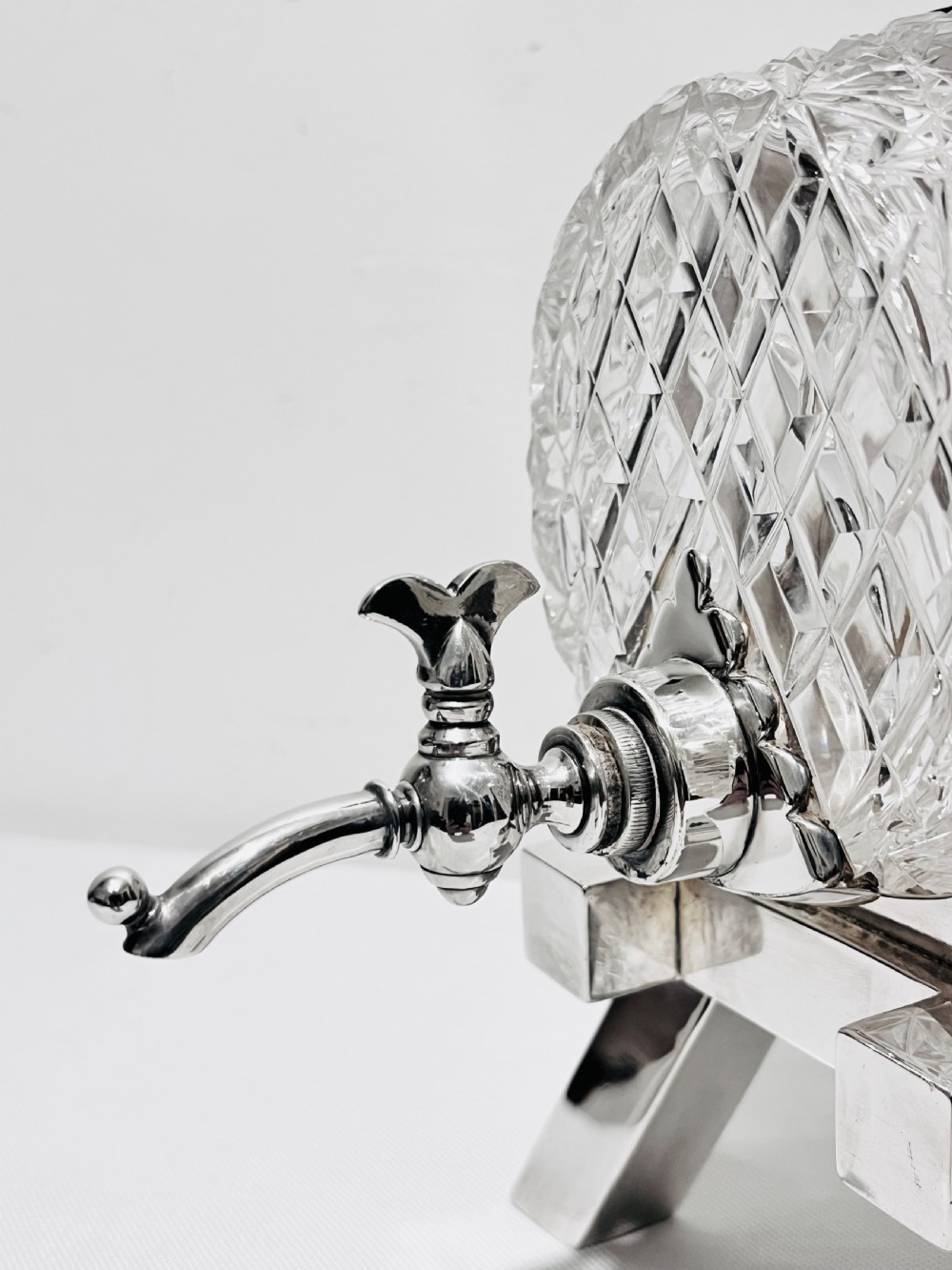 Antique silver plated and cut glass brandy barrel c18890 by John Grinsell & Sons View IV