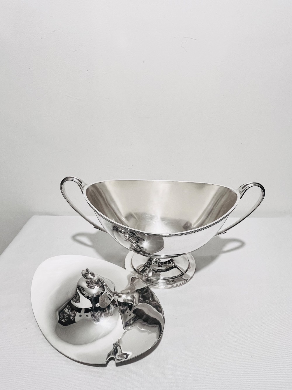 Antique silver plated soup tureen by William Hutton & Sons c1880 View V