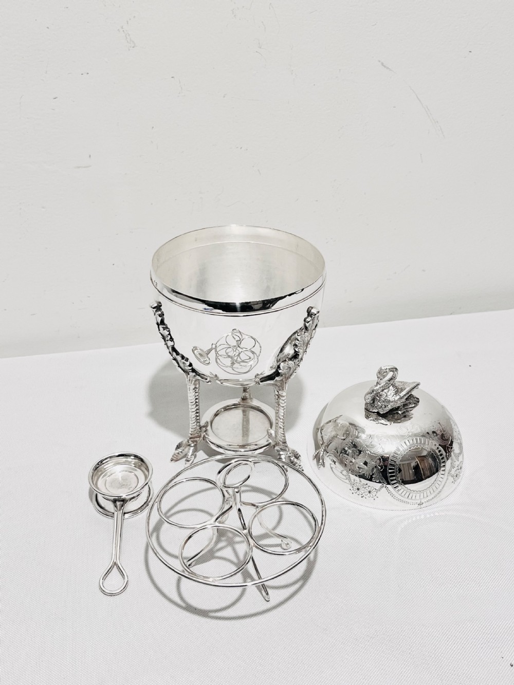 Antique silver plated egg boiler or coddler by Mappin & Webb c1880 View V