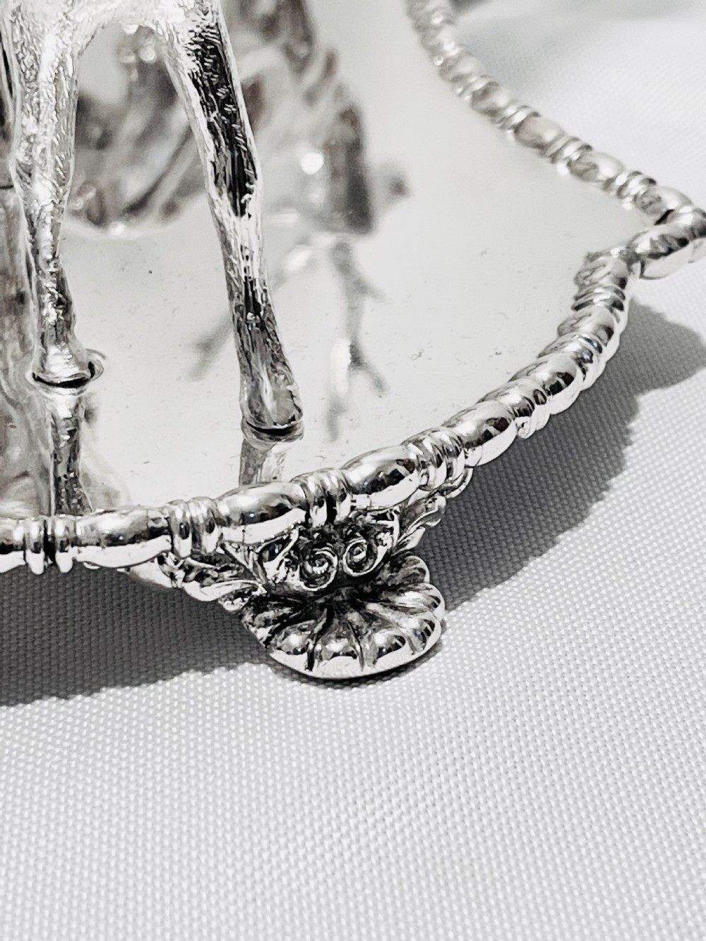 Antique silver plated centrepiece with stags by James Dixon & Sons c1880 View VI