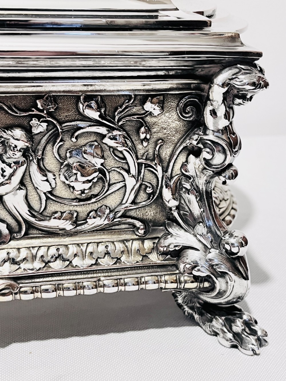 Large antique silver plated jewellery casket by Elkington & Company View IV