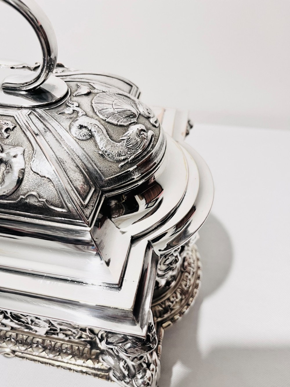Large antique silver plated jewellery casket by Elkington & Company View X