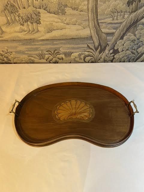 Edwardian VII mahogany and satinwood tray