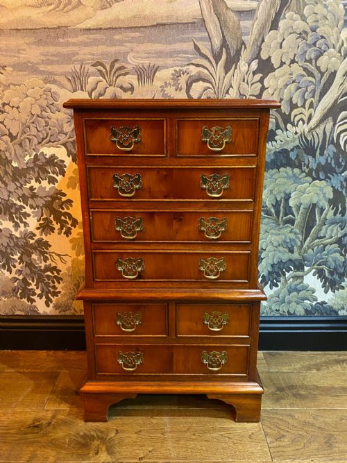 20th Century Minister yew miniature tallboy