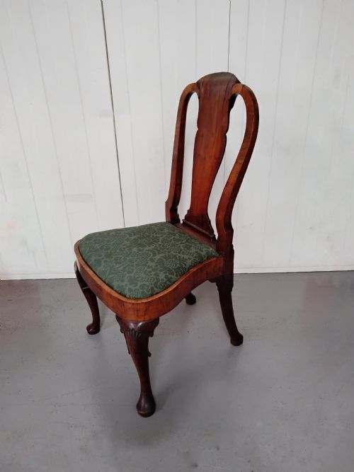Fine Queen Anne Period Walnut Side Chair 