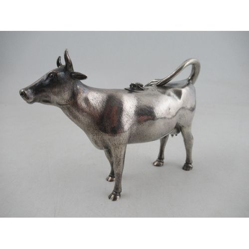FINE AND RARE VICTORIAN SILVER COW CREAMER BY GEORGE FOX