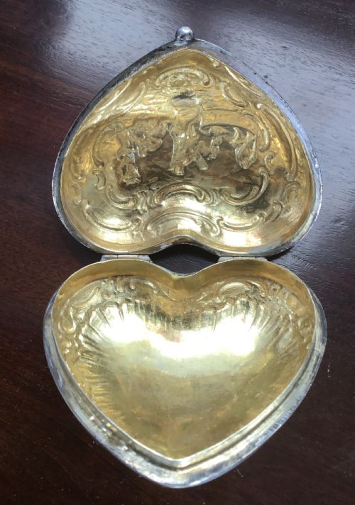 SILVER GILT LOVE TOKEN BOX LATE 19TH CENTURY GERMAN - ADDITIONAL PHOTO 5