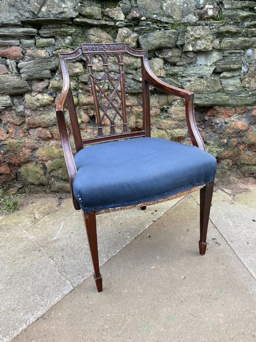 C18th Carved Mahogany Armchair