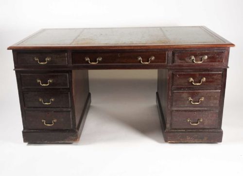 Edwardian Large Pedestal Desk