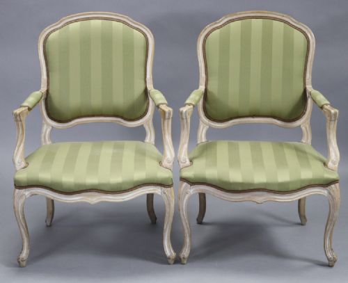 Pair of French Fauteuils in the Louis XVI Manner