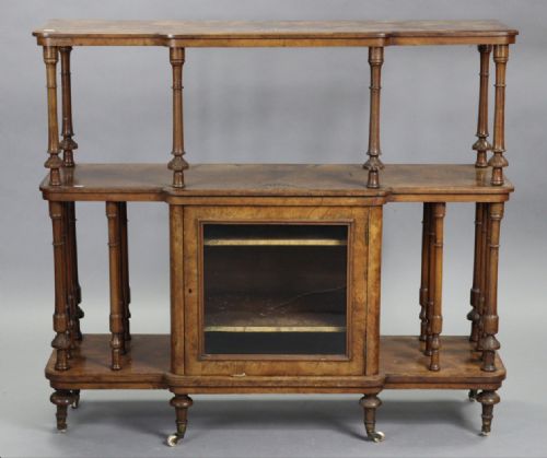 Walnut Open Bookcase Cabinet