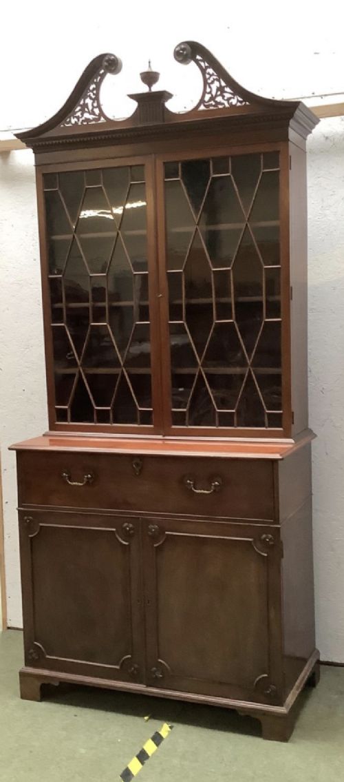 C18th Mahogany Secretaire Bookcase