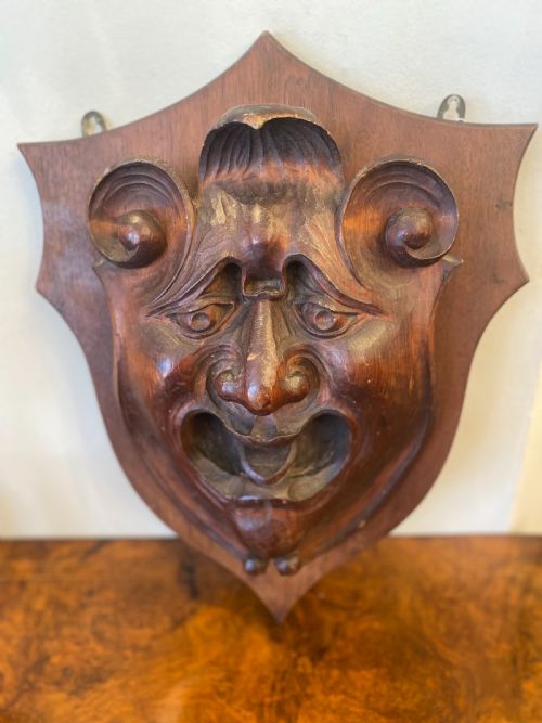 Wall Mounted Grotesque Carved Head of Large Size