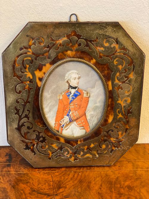 Larger Sized Portrait Miniature of General Sir Charles Stuart  Signed Smart
