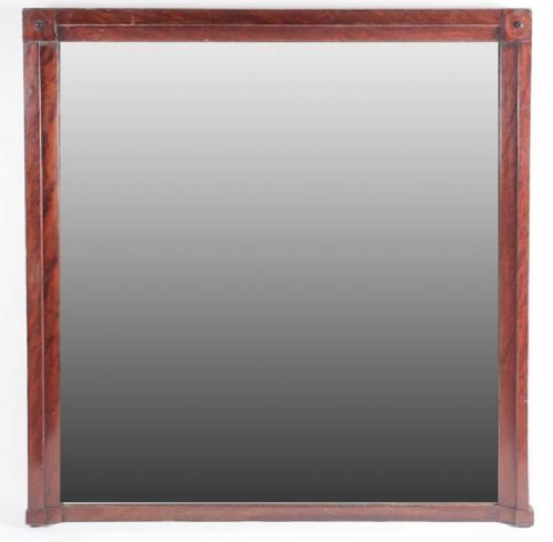 C19th Flame Mahogany Overmantel Mirror