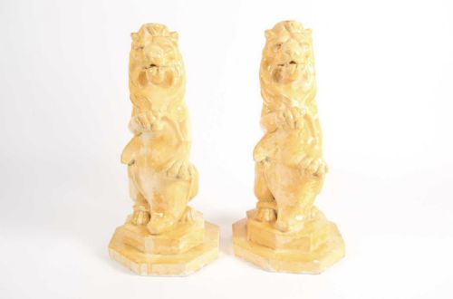 A Pair of Large Composite Heraldic Lions