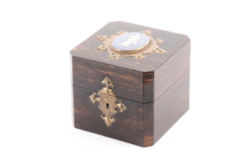 Coramandel Perfume Casket with Four Gilt Metal Lidded Bottles
