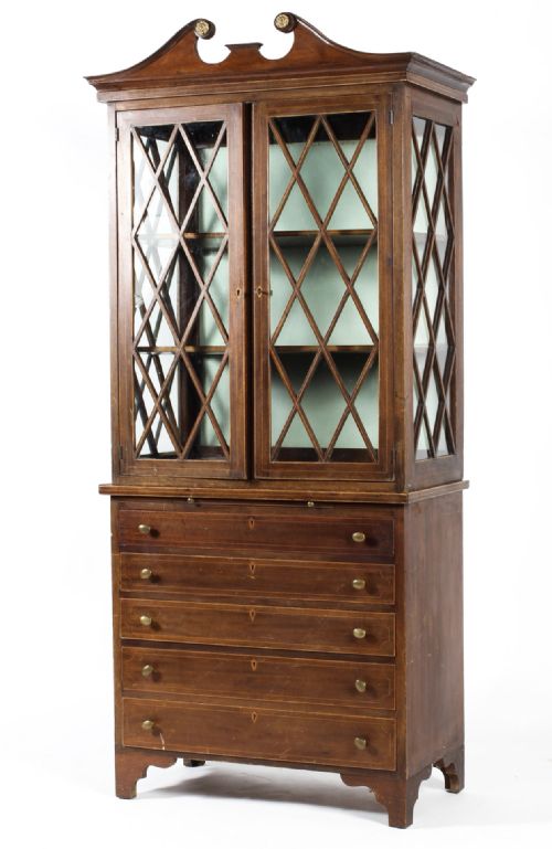 Georgian Display Cabinet on Chest