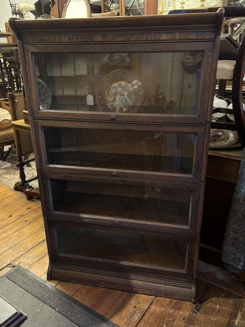Oak Globe Wernicke Style Four Tier Bookcase