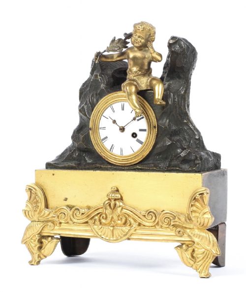 Miniature Bronze and Gilt Mantel Clock by Jupp & Barber (Borough)