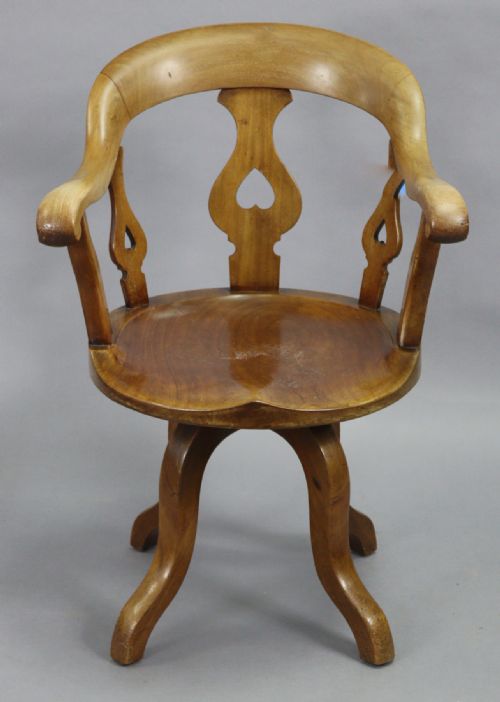 C19th Walnut Desk Chair