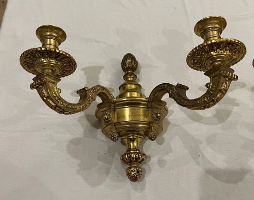Pair of Gilt Metal Wall Lights
