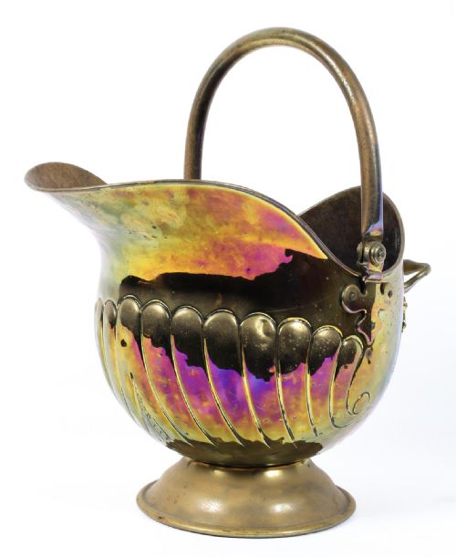 C19th Helmet Shaped Coal Scuttle